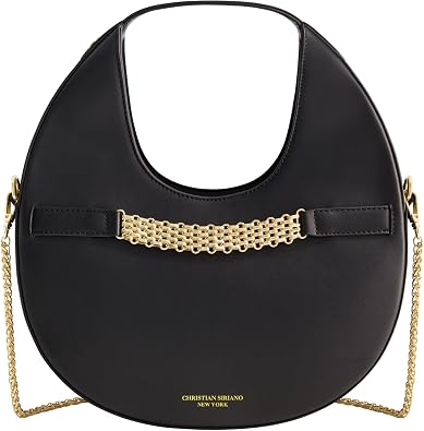 Christian Siriano New York Womens Shoulder Bag Purse, Moon Hobo Handbag with Crossbody Chain Strap