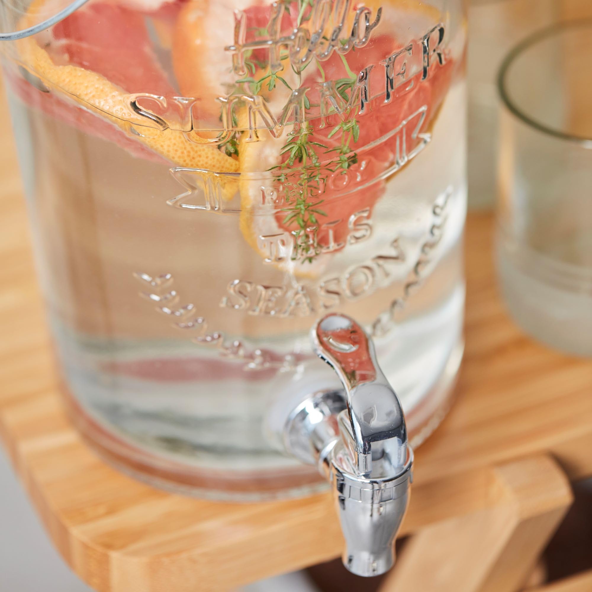 Point-Virgule Distributeur de Boissons Hello Summer Avec Robinet - Fontaine à Boisson Transparente 3L
