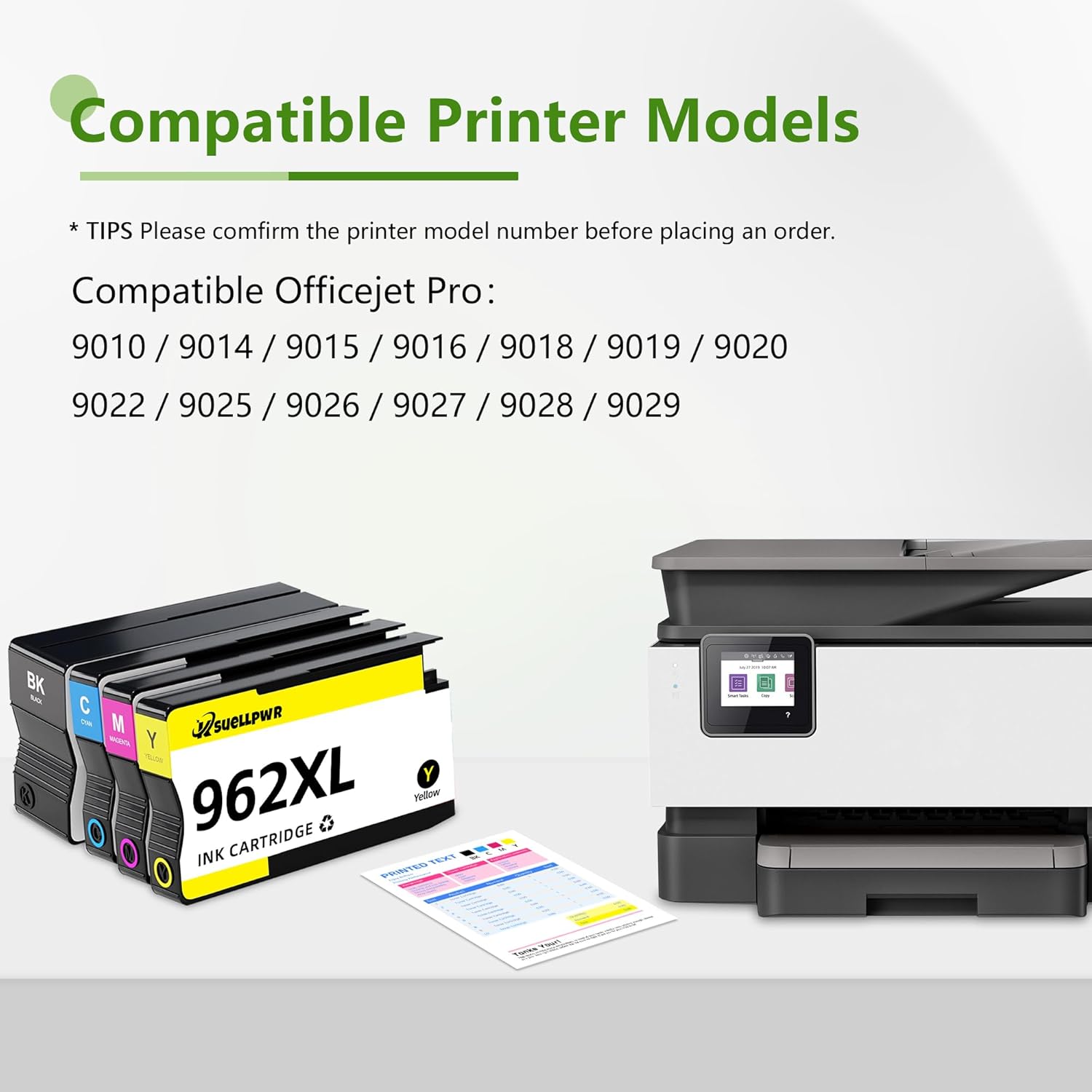 962XL Ink Cartridges Combo Pack Replacement for HP 962 XL 962XL Ink Cartridges Work for Officejet Pro 9015e 9010 9025e 9015 9025 9018e 9025e 9020 Printer (4-Pack, Black/Cyan/Magenta/Yellow)