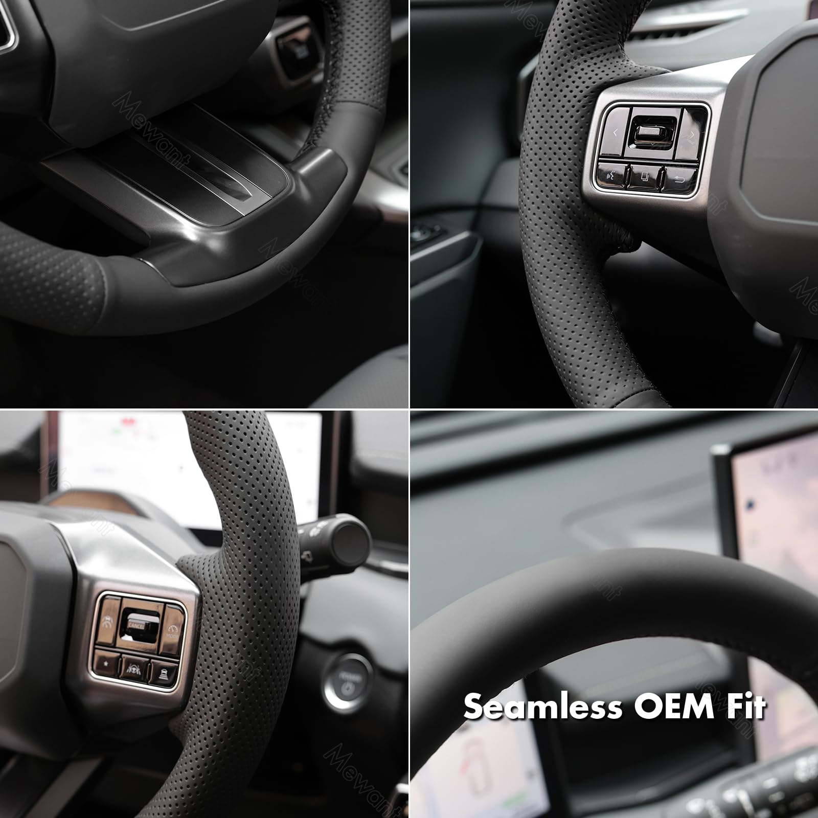 MEWANT Pokrowiec na kierownicę z ręczną szydełkowaną obwódką dla Toyoty RAV4 2026, indywidualnie dopasowany DIY skład do akcesoriów wewnętrznych