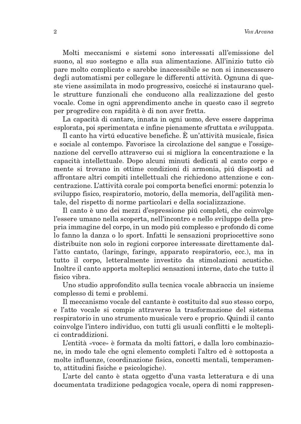 Vox arcana. Teoria e pratica della voce