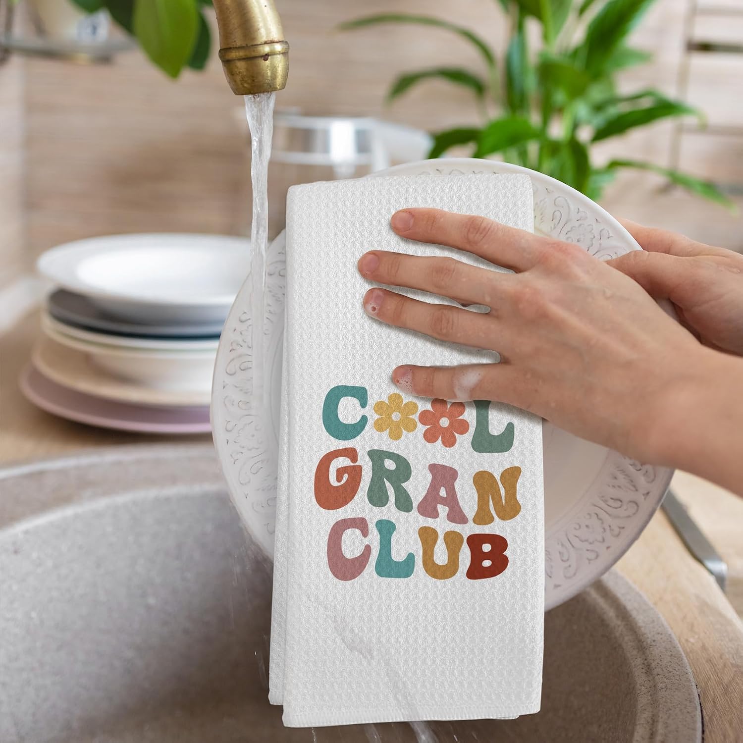 Gran Gifts Kitchen Towels, Mothers Day Birthday Gift for Grandma, Funny Gifts for New Grandma, Cool Gran Club Hand Towel Tea Towels for Bathroom Kitchen,16x24 Inches image 4