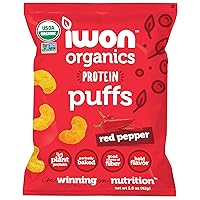 Vista 17 de IWON Organics - Bocadillo de proteína con sabor a cebolla caramelizada, alto en proteínas y bocadillos orgánicos saludables, 8 bolsas