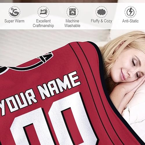 Miniatura 2 de Mantas de fútbol personalizadas de forro polar, regalos con número de nombre para fanáticos del fútbol