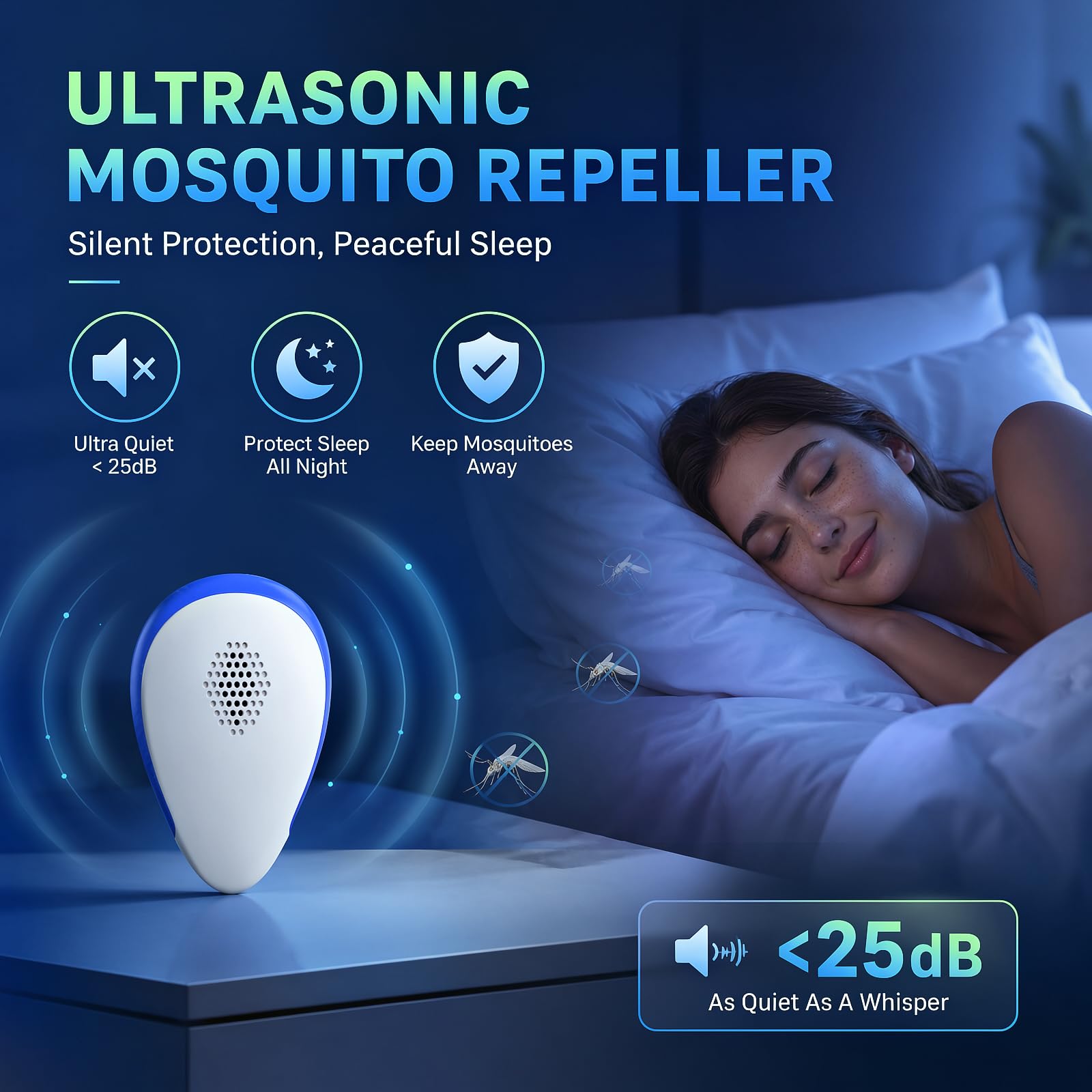 Repellente per parassiti a ultrasuoni per interni, dispositivo elettronico per topi, roditori, ragni, scarafaggi e insetti, repellente elettronico per casa, cucina, garage, ufficio, confezione da 6