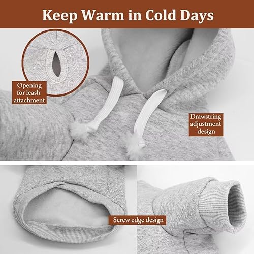 Miniatura 4 de KINYABLUE Sudadera con capucha personalizada para perro, sudadera de forro polar suave con nombre y número de mascota, ropa cálida para otoño e