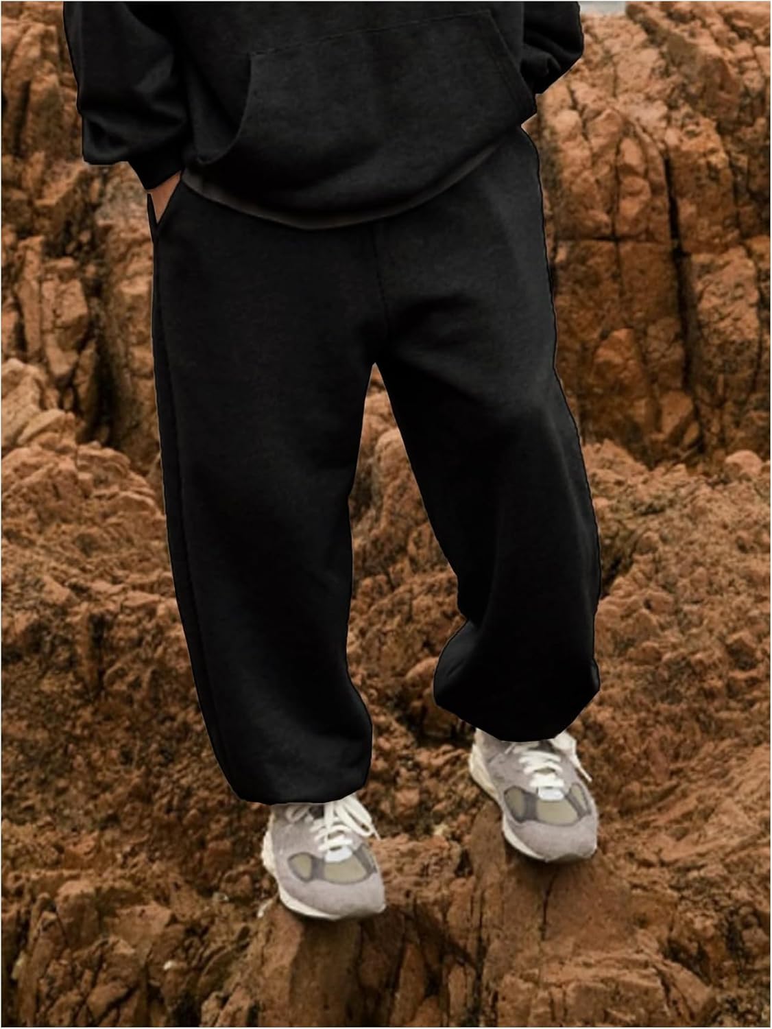 Men's Drawstring Joggers Casual Workout Street Pockets Stacked Sweatpants - Image 2