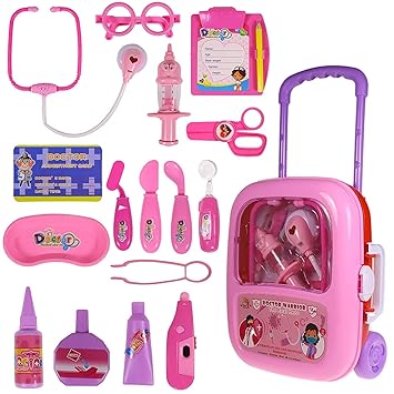 Magicwand Pretend Play ABS-Plastic Carry Along 17 Pcs Dr. Trolley Case for Kids & Toddlers?2 Yrs & Up??Pack of 1 ??Multi-Colored?