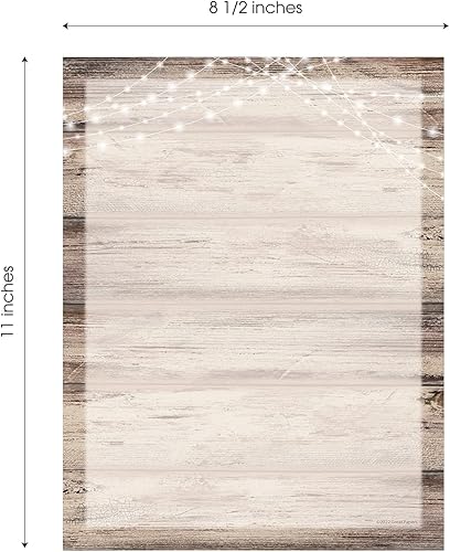 Miniatura 6 de Country Sparkler Farmhouse - 50 hojas  8.5 x 11 pulgadas con luces rústicas para bodas, papel decorativo para todas las ocasiones con diseño de