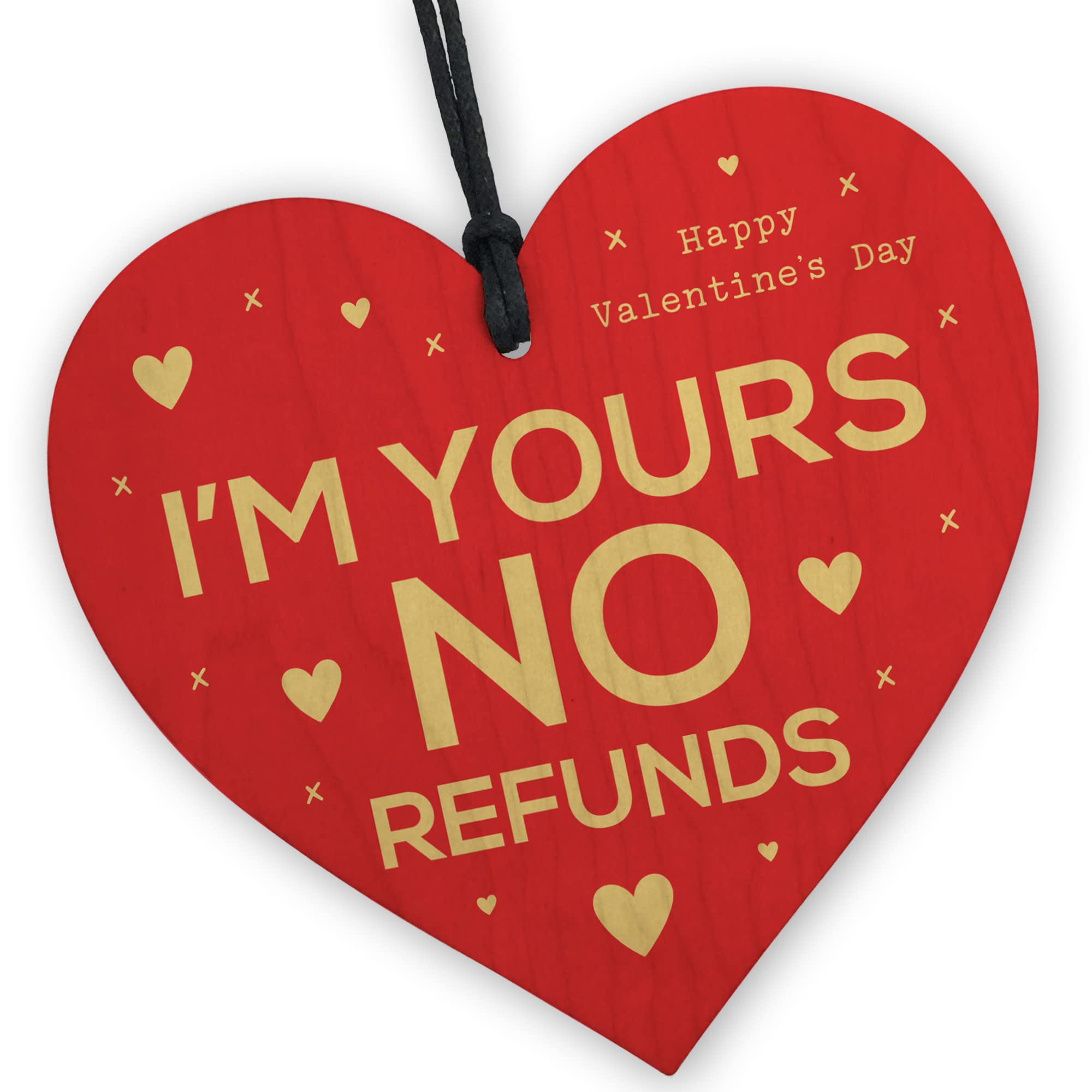 Red Ocean Funny Valentines Gifts For Boyfriend Wife Girlfriend Husband Wood Heart Gift For Her Him