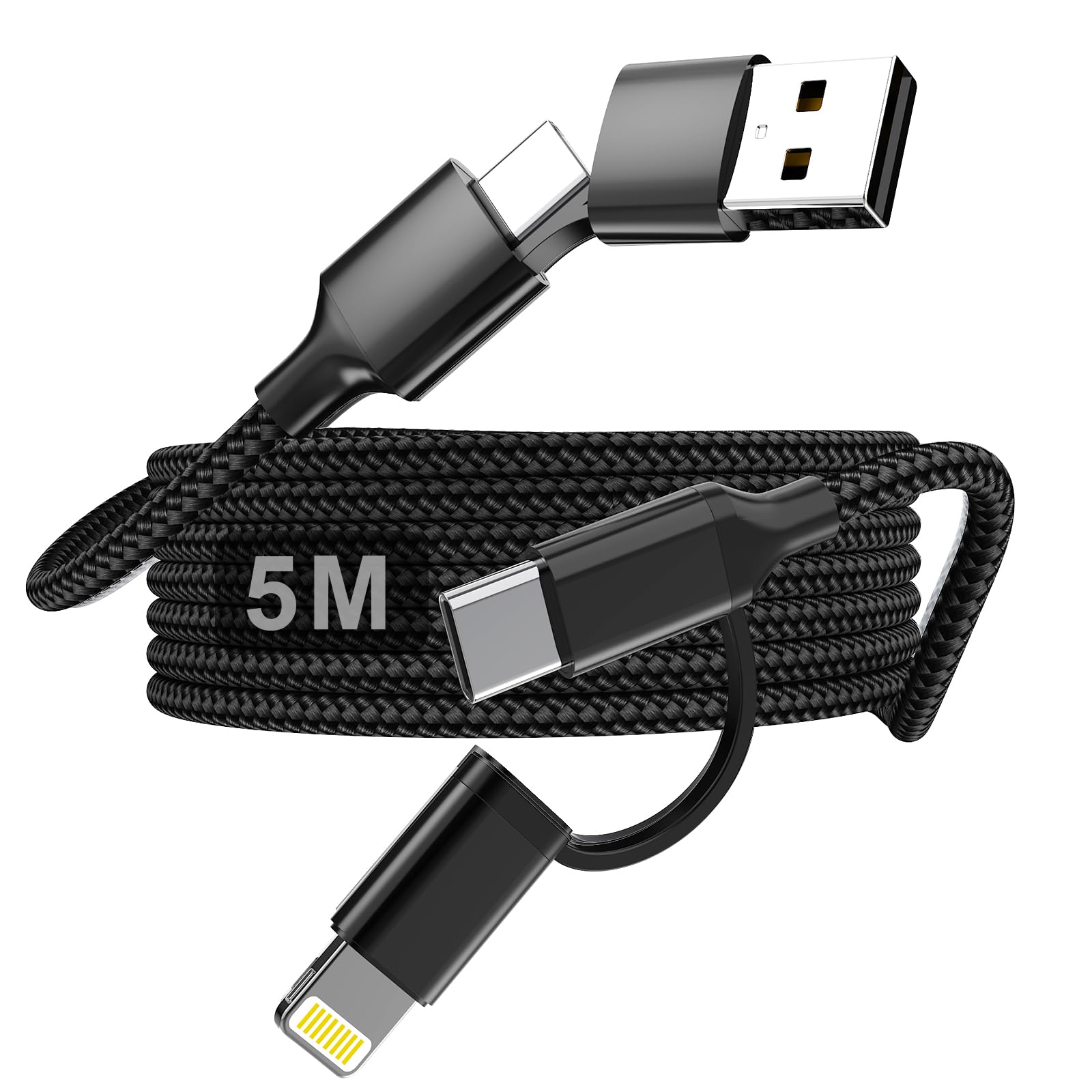充電転送ケーブル1.0m急速充電！ＰＤ対応！ Amazon.co.jp: 【60W】4in1 充電ケーブル [5M PD対応/高耐久] 3A 急速