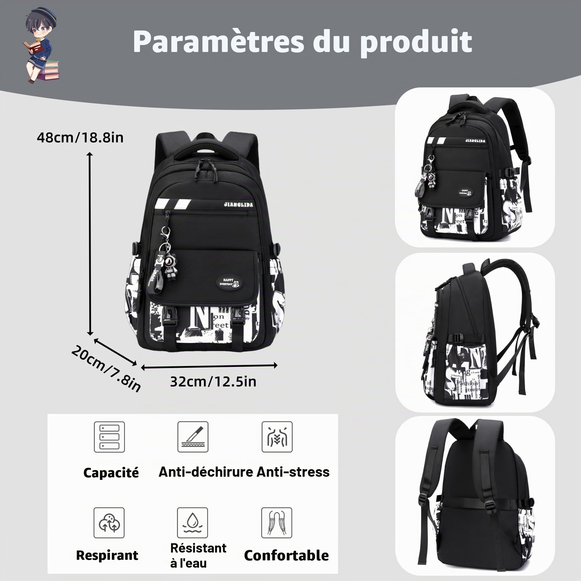 Sac à dos pour garçons pour enfants, sac d'école primaire, sac à livres, sac à dos de voyage pour garçons