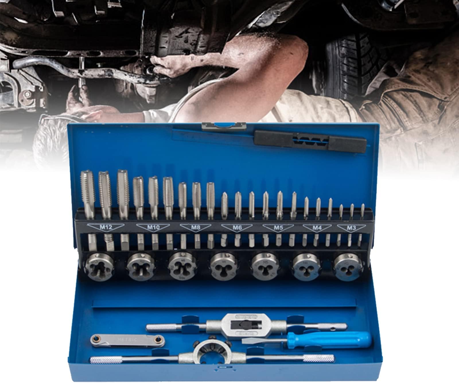 Kit Di Filettatura E Rilettatura 49 Pezzi - Set SAE E Metrico Per Riparazioni Fai-da-Te E Professionisti - 2