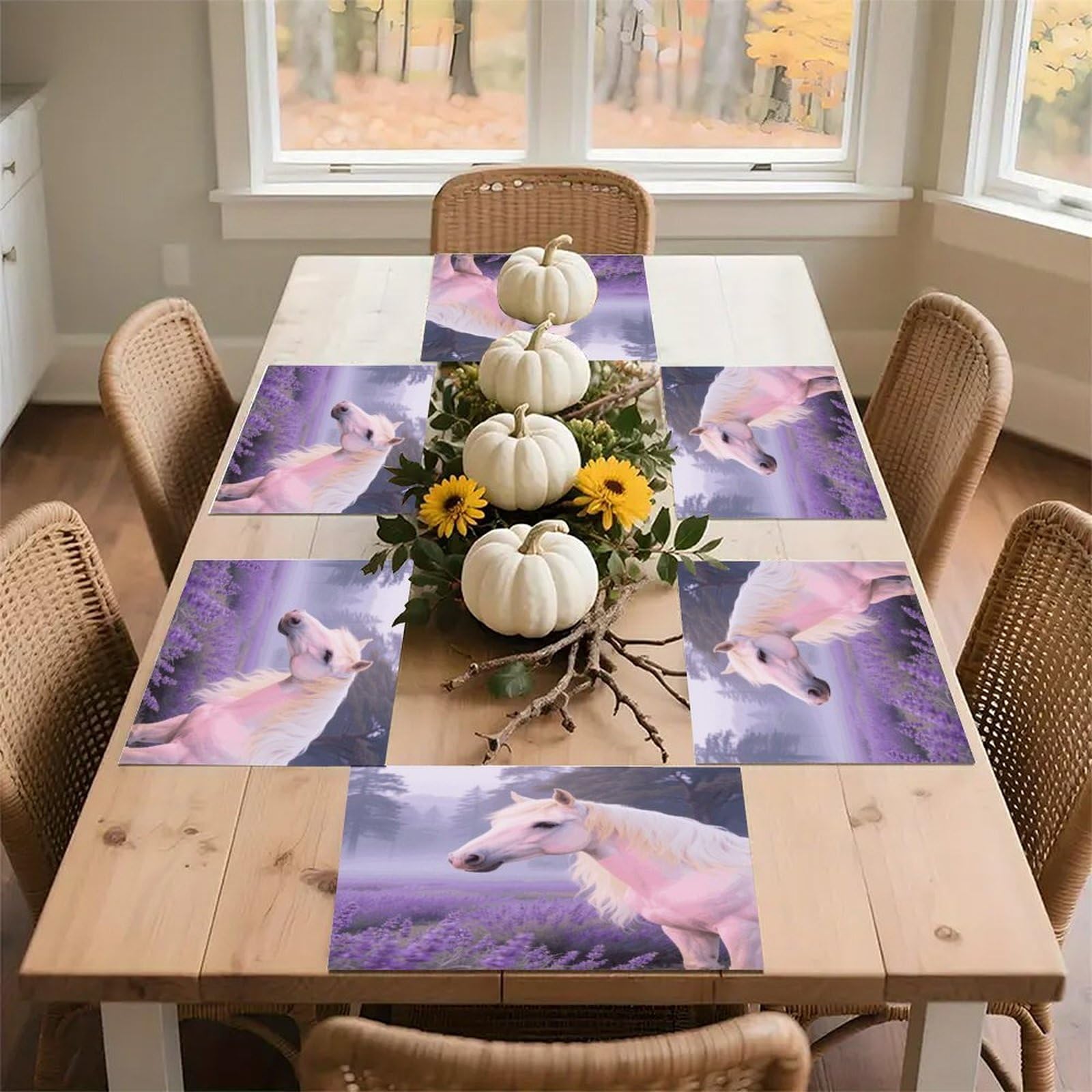 Palomino Horse Placemats Heat Resistant Non-Slip Place Mats Washable Wipeable Table Mat Kitchen Dining Table Decoration Placemats Indoor Outdoor Place Mats 17.7’’×11.8’’