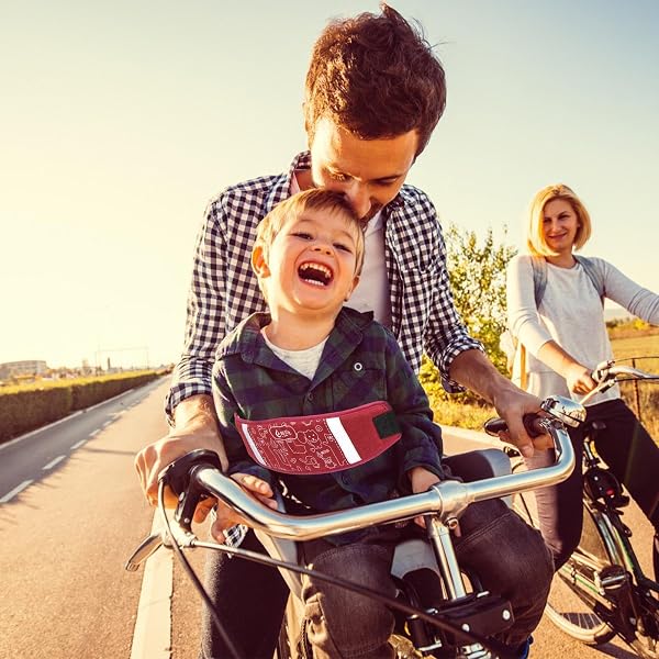 Imbracatura per moto per bambini - cintura di sicurezza del passeggero | di protezione riflettente per veicoli elettrici da bicicletta | Cintura di sicurezza regolabile con fissaggio antiscivo - 3