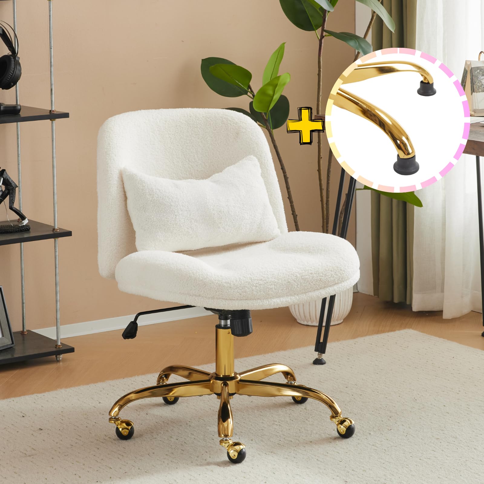 Amazon.com: VINGLI Wide Criss Cross Legged Office Chair,Buttprint