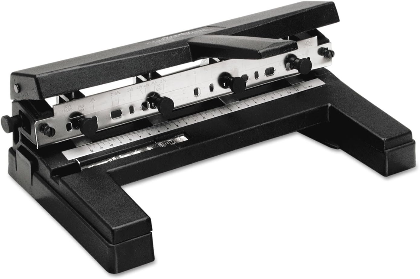 Swingline 3 Hole Punch Heavy Duty, 40 Sheet Capacity Three Hole Puncher 3 Ring, Adjustable 2-4 Hole Paper Punch, Black (74450)