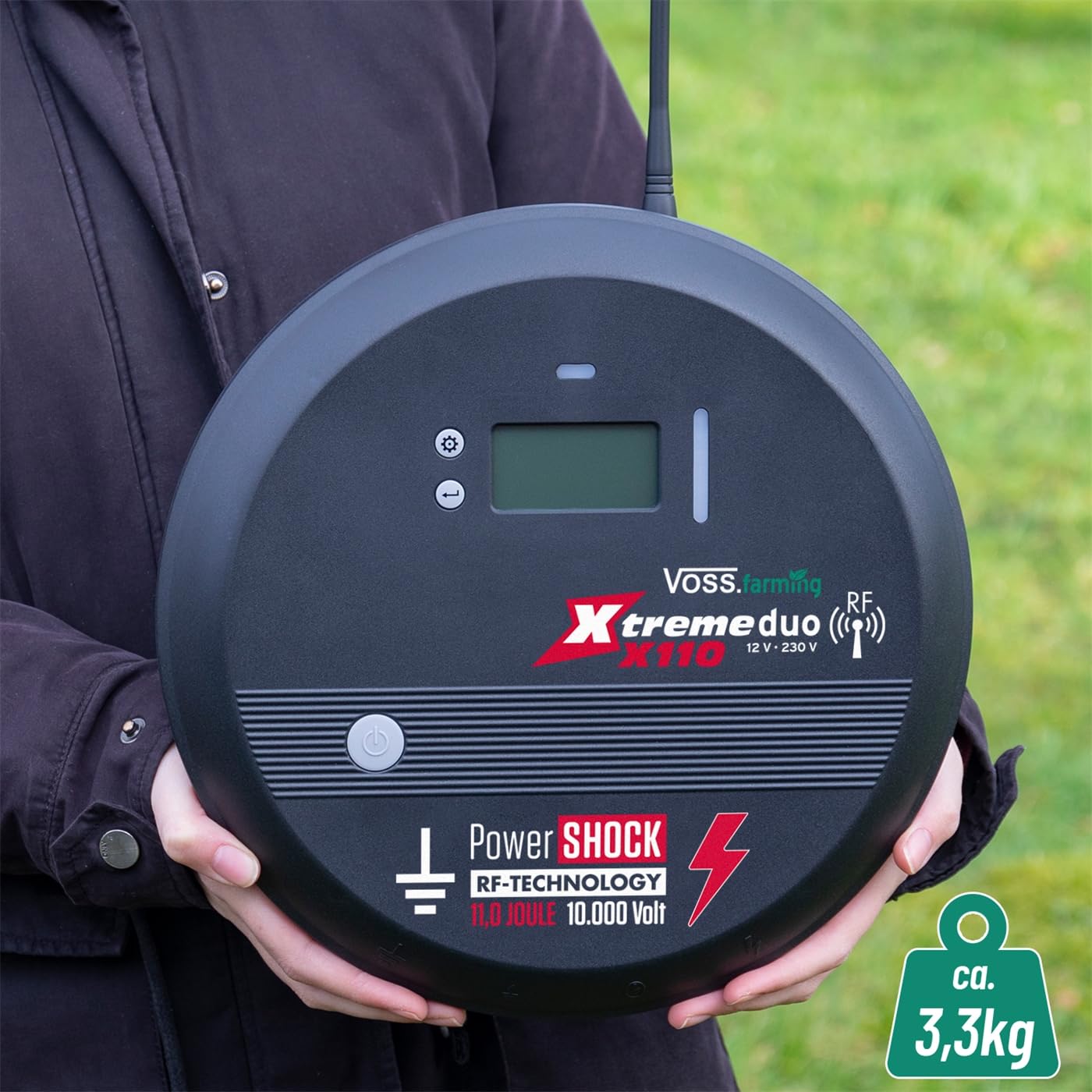 VOSS.farming Weidezaungerät Xtreme Duo X110 RF, 12V/230V, 11J, für Profis, sehr stark, mit Fernbedienung