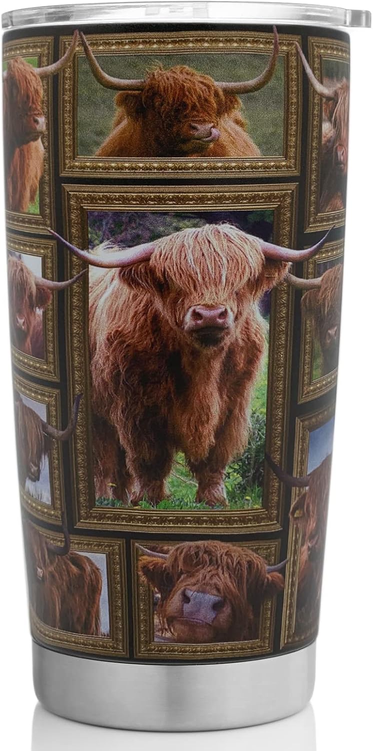 Giraffe Tumbler Cup with Lid Spill Proof Iced Coffee Travel Mug Insulated Stainless Steel Water Bottle 20 Oz Cold Drink Thermal Cups