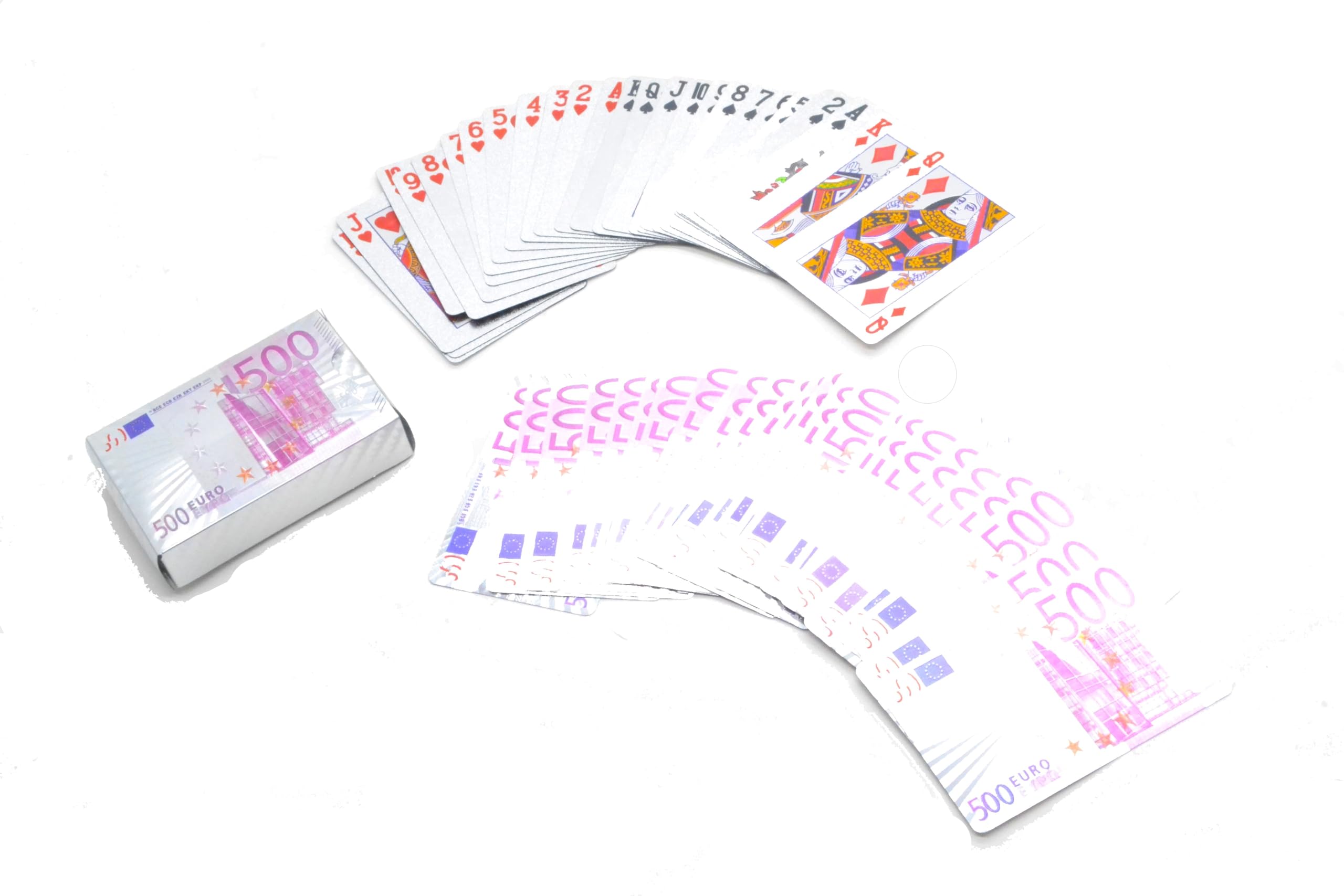 BETTER WITH FRIENDS Complete Deck of Playing Cards for Adults Poker, PVC, European Money, 500 Coins and Banknotes Lawyer