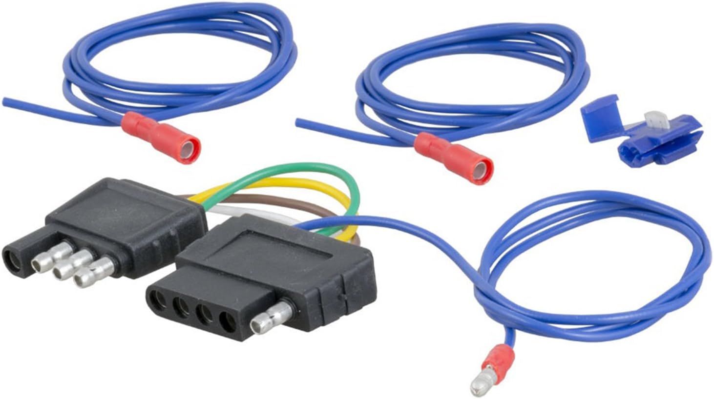 CURT 57187 4-Way to 5-Way Flat Adapter for Boat Trailer Surge Brakes, Black