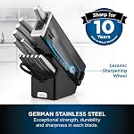 Ninja StaySharp 14-Piece Stainless Steel Knife Set, Charcoal Black Wooden Knife Block & Integrated Sharpener, K620014EUUK