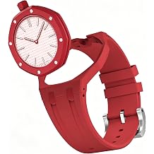 Bioceramic case with Silicone Watch Strap for Swatch AP Royal Pop Pocket Watch, Convertible Wrist Strap for 12 OClock Crown Orientation, Waterproof Replacement Strap