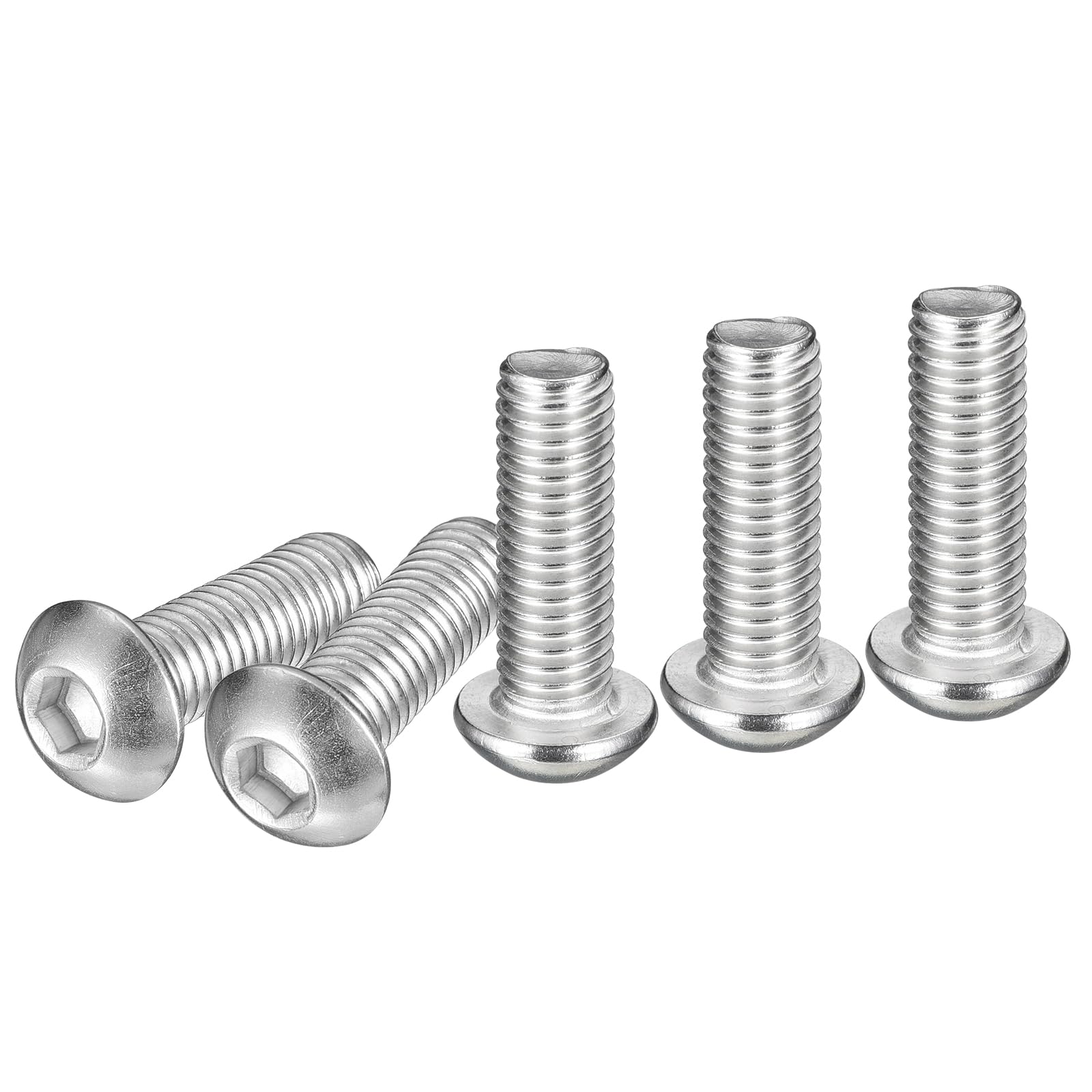 DTGN M8-1.25x25mm Button Head Socket Cap Screws, 10Pack, Good for Machine, 304 Stainless Steel 18/8