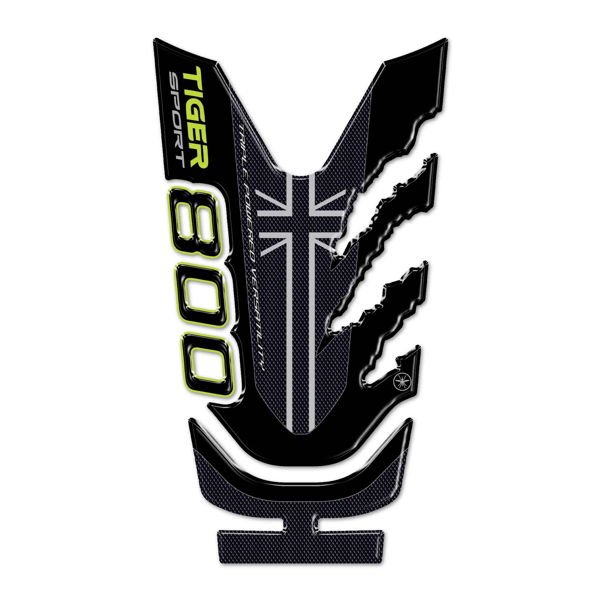 labelbike - Autocollant 3D Moto Réservoir Protection et Décoration en Résine Compatible avec Triumph Tiger 800 Sport 2025 - Couleur Jaune - Sapphire Black