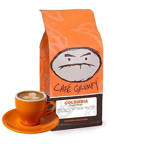 Café Grumpy Café Molido de expreso arábica Colombia, bolsa de 12 onzas, origen único, tostado medio, goteo, prensa francesa, vertido, cerveza fría