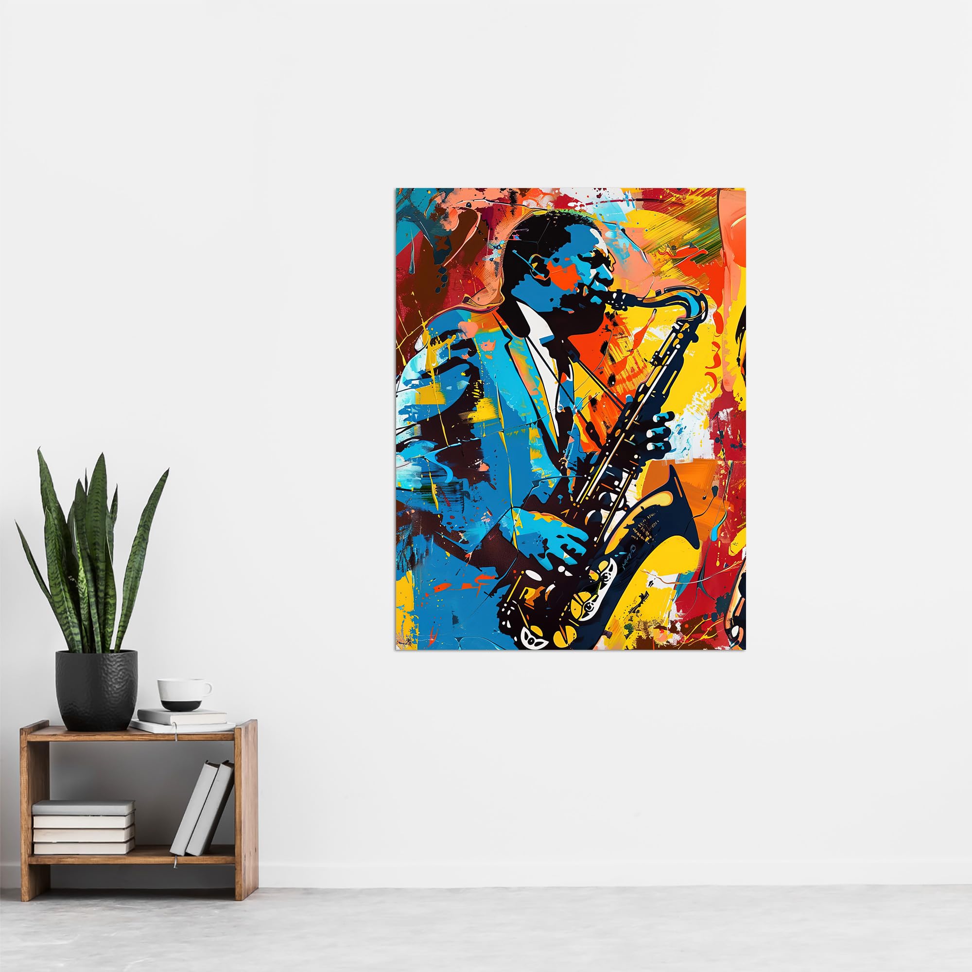 Amazon.com: Artery8 Blues Jazz Saxophone Player Vibrant Painting