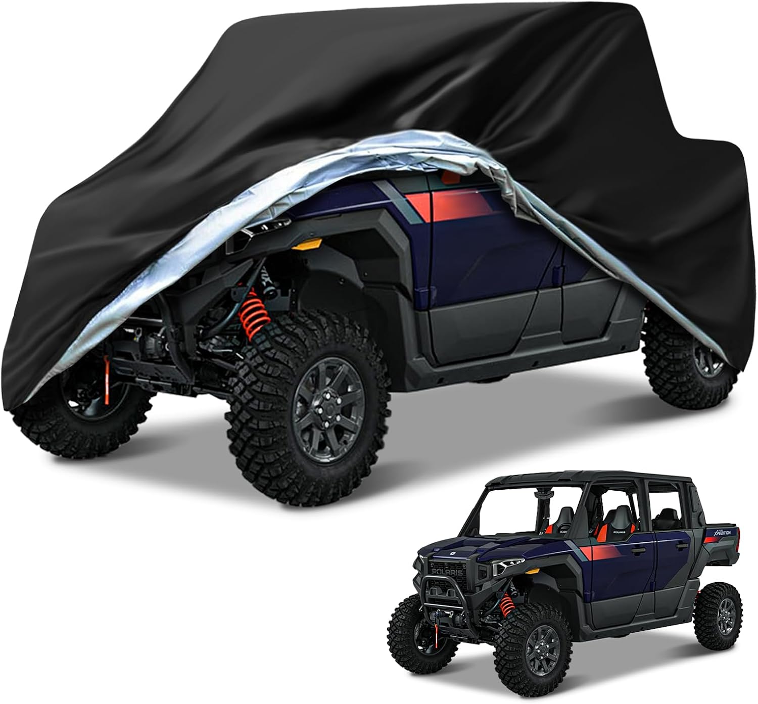 NEVERLAND UTV Covers Heavy Duty, 300D UTV Cover 4-6 Seater All-Weather Protection, Side by Side Cover Waterproof Outdoor Storage Windproof Compatible with Polaris Ranger Can am Yamaha 157"x 67"x 77"