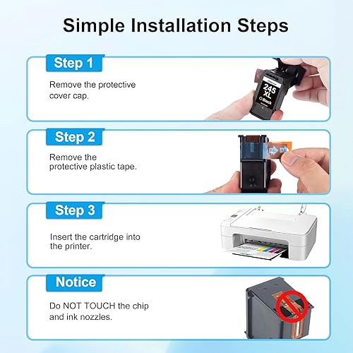 Miniatura 7 de PG-245 XLCL-246 XL Paquete económico de tinta (2 cartuchos) de repuesto para Canon 245XL 246XL Combo Pack 245XL Cartucho de tinta compatible con