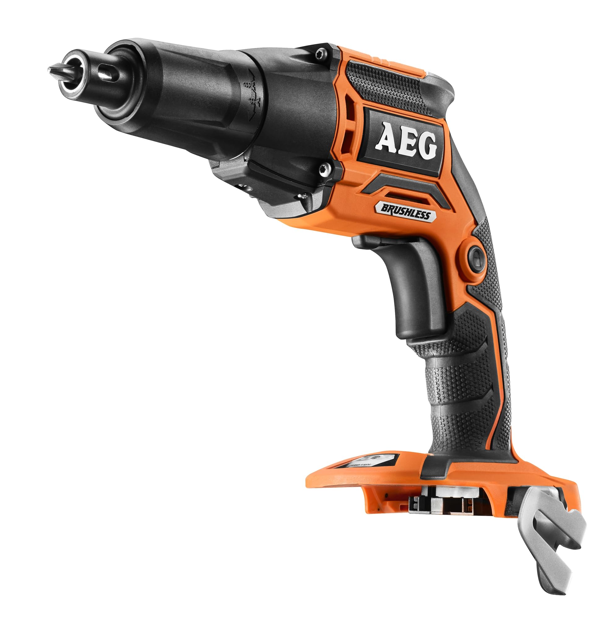 AEG - Visseuse Plaquiste 18V PRO18V Brushless (Sans Batterie) - Réception Hex ¼ avec Changement de Porte-Embout Sans Clé - Fonction Push Drive - Grand Confort de Travail - BTS18BL-0