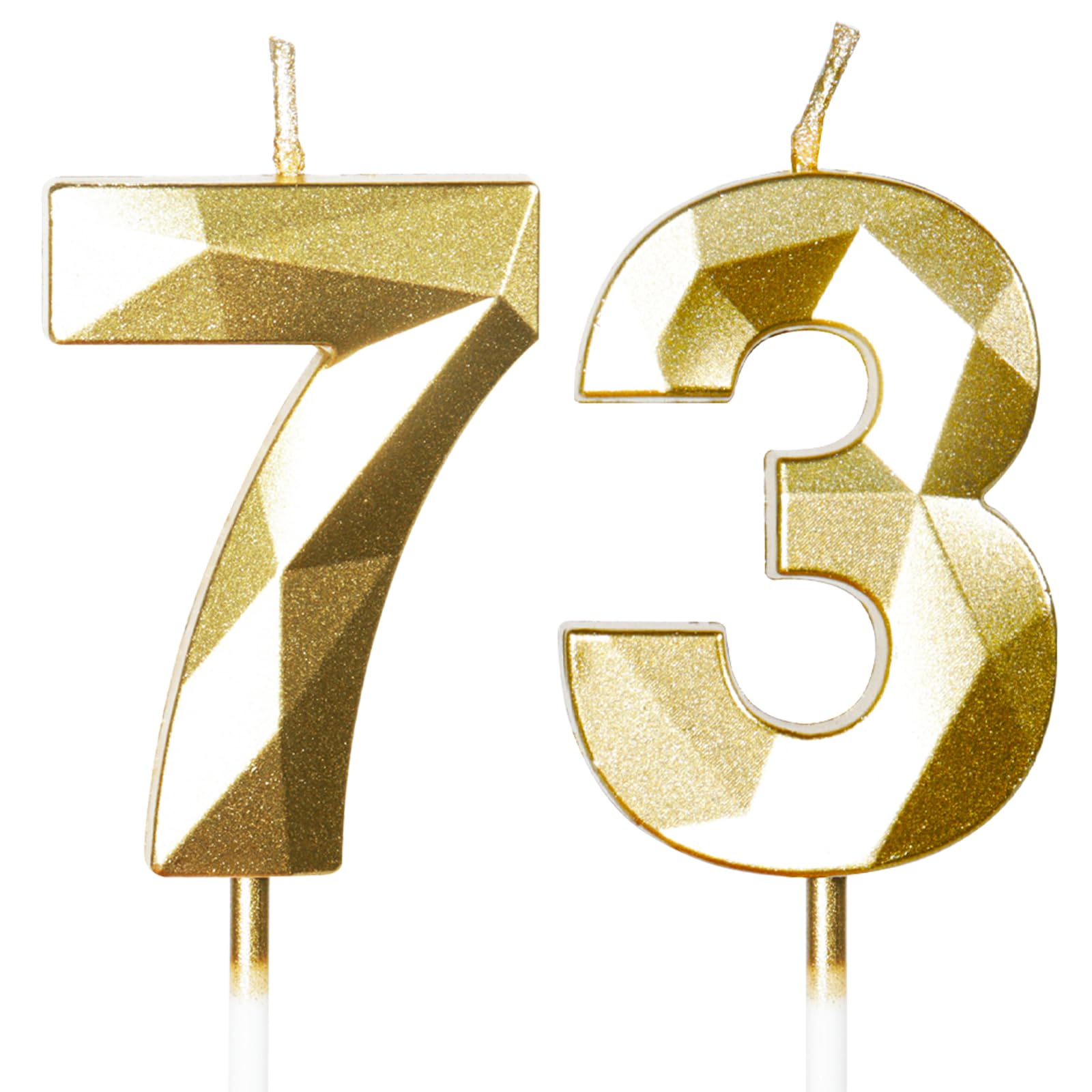 Yiran 50th Birthday Candles, Gold Number 50 Happy Birthday Candles, Cake Topper Decorations for Birthday Party, Wedding Anniversary Celebration Supply — view 150