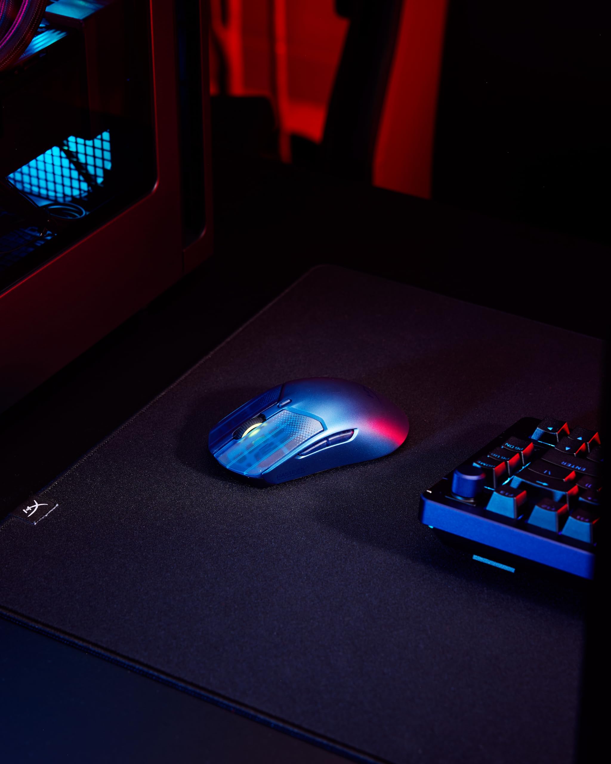 HyperX Pulsefire Haste 2 S Wireless, Souris Gaming sans Fil Ultra Légère 64 g, Coque en Alliage de Magnésium, Capteur HyperX 26K Jusqu’à 26 000 DPI, Autonomie Jusqu’à 120h, Patins en Verre, Bleu