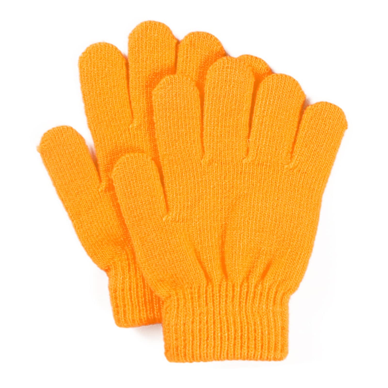 Bluelans Kid's Winter Magic Gloves Children Stretchy Warm Magic Gloves Boys or Girls Knit Gloves Orange