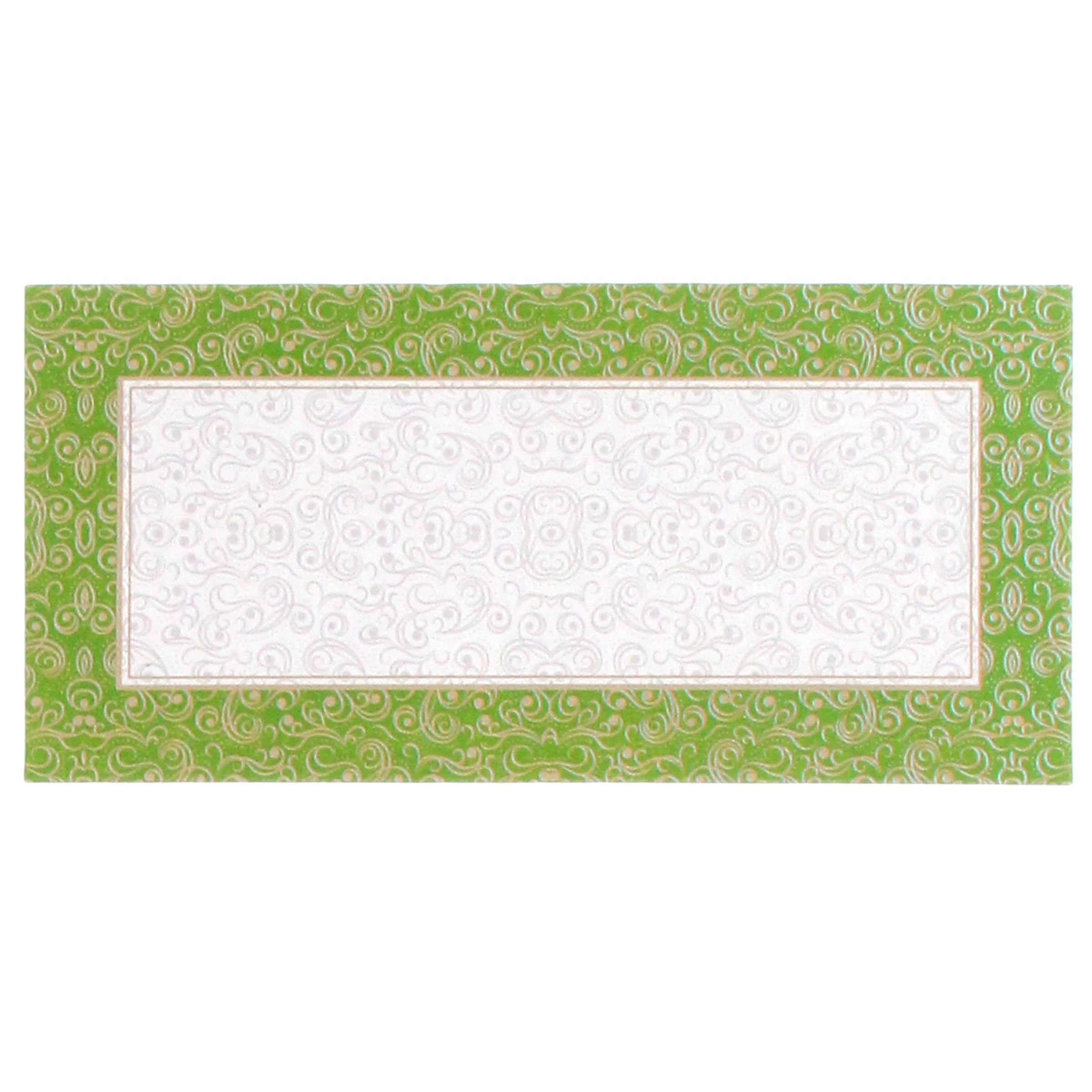 Shagun Money Envelopes 25 Pack Indian Wedding Cash Gift Wallets with Damask & Motif Designs for Weddings, Diwali, Birthdays, Engagements & Festivals (Light Green)