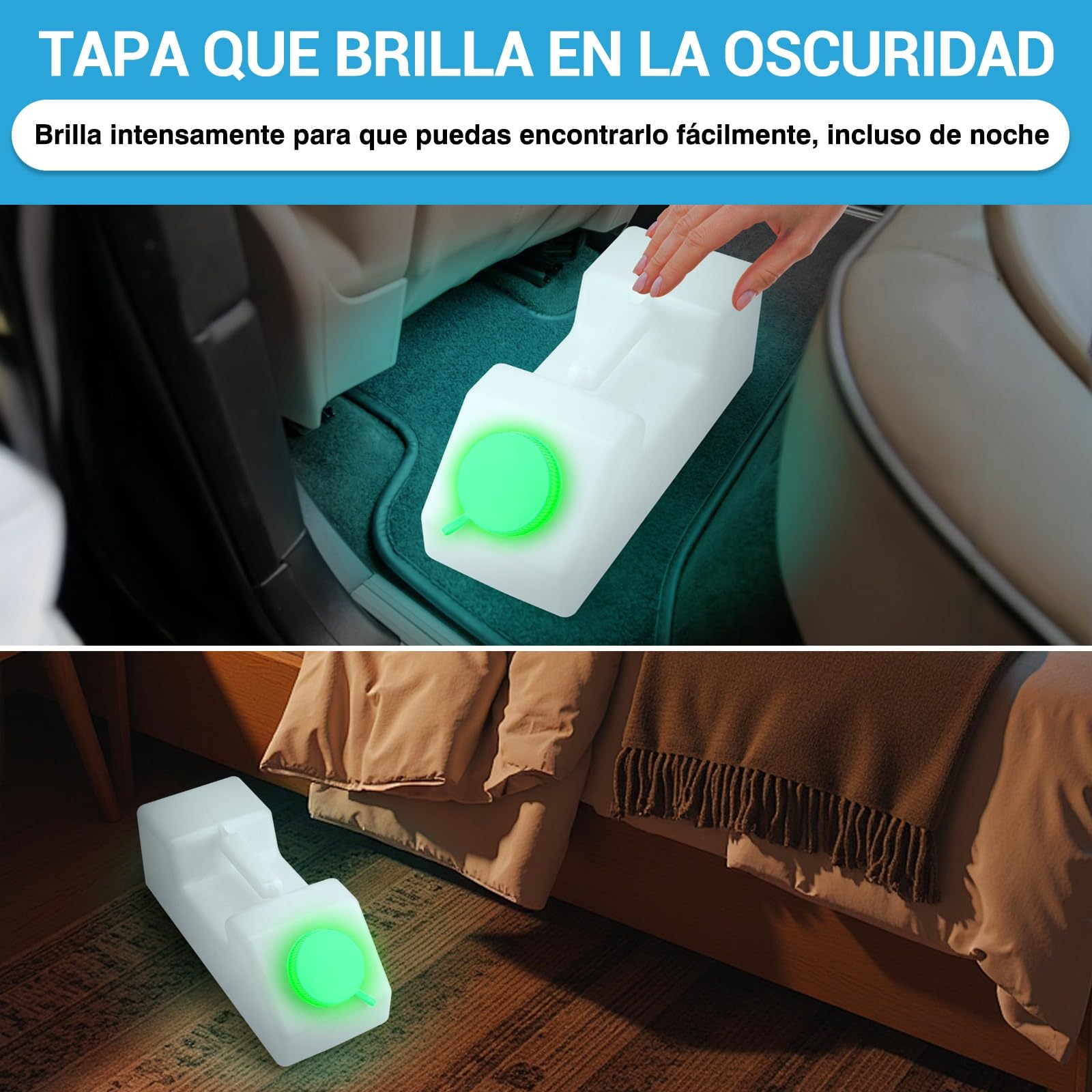 Tilcare Urinarios Portátiles para Hombres Antiderrame 3000 ml 101 Oz Brillante en la Oscuridad