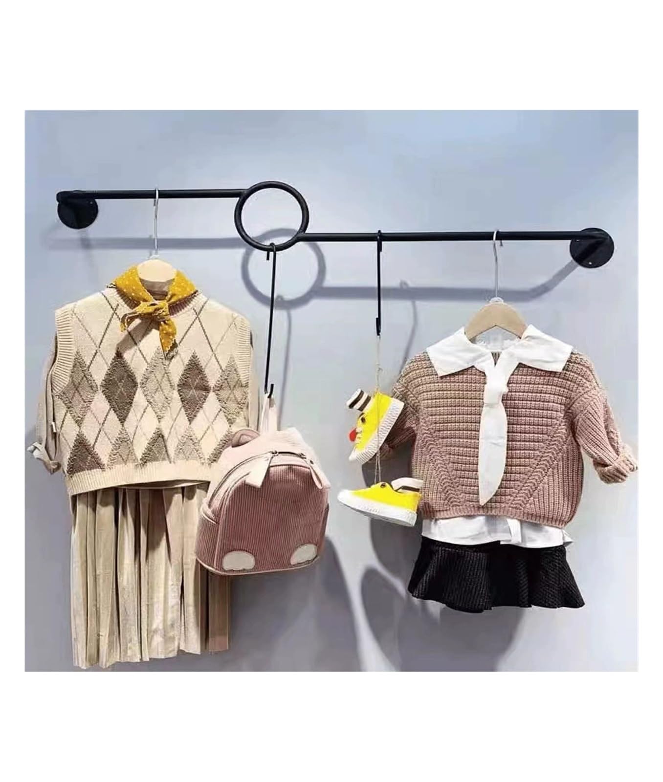 Clothes Hanging Rack,Wall-Mounted Clothing Rack Garment Rail,Removable Garment Bar Wardrobe Pole,Multi-Purpose Clothing Hanging Rod for Closet Storage(100cm/39.37in)(100cm/39.37in)