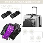 10 Set d'étiquettes de sacs à bagages, ceintures de bagages réglables, étiquette de bagages en silicone avec nom ID Cartes, resserrer pour garder les valises en sécurité pendant le voyage (Orange)
