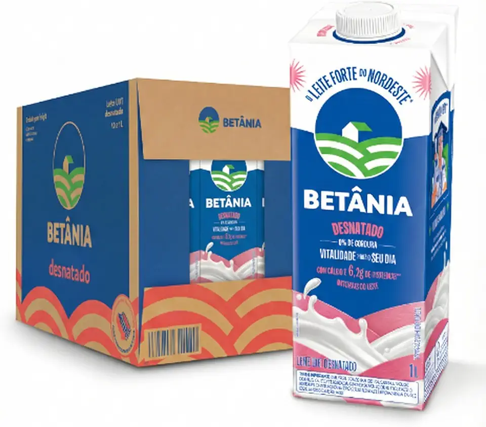 Betânia Leite UHT Desnatado - 12 Unidades