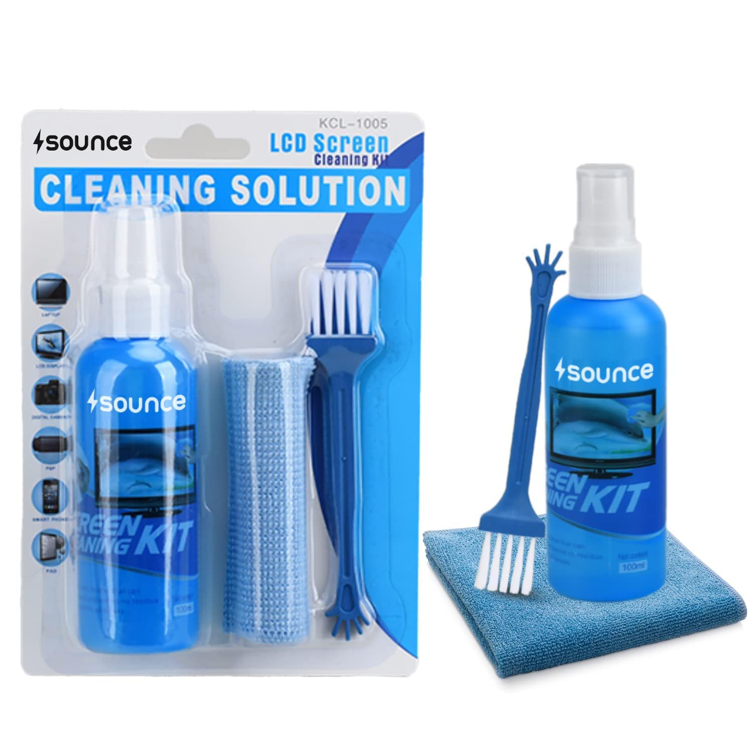Sellrito 3 in 1 Cleaning Set for Screen PC, Laptops, Monitors, Mobiles, LCD, LED, TV/Professional Quality/Prevents Static Electricity, 100ml with Micro Fiber Cloth and Soft Brush (B0D3M5GJPK) Amazon Price History, Amazon Price Tracker
