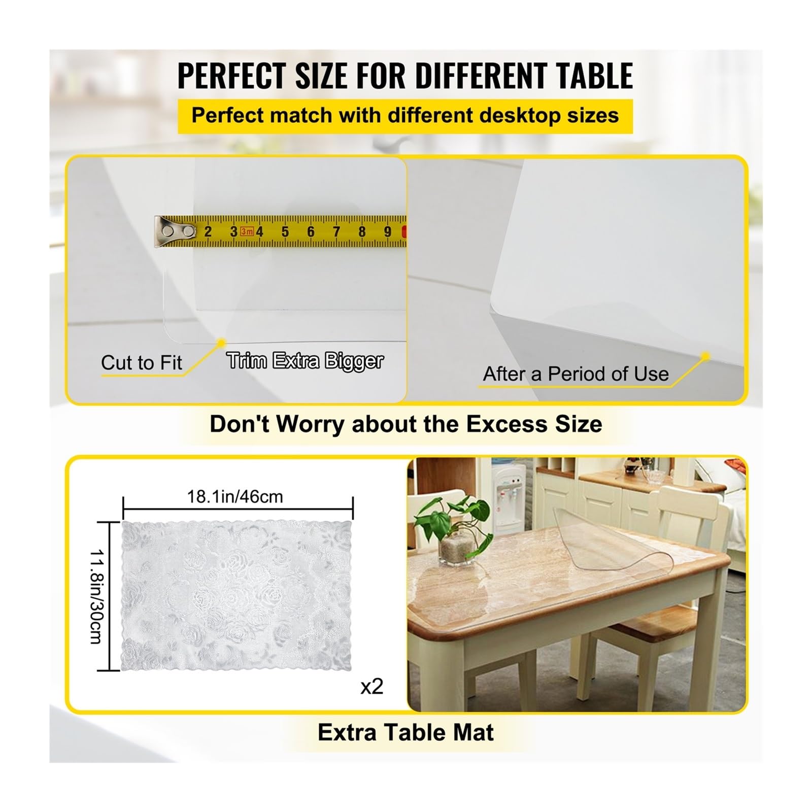 Tovaglia Trasparente Tovaglia in PVC da 1,5 mm2 mm, copertura for scrivania trasparente, protettiva, in plastica, vetro morbido, impermeabile, antiolio, for mangiare(40 x 72 in 1.5mm)