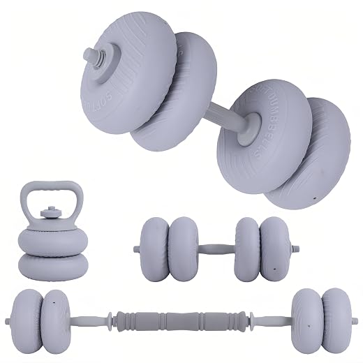 Conjunto de halteres ajustáveis 3 em 1 13/18/22/16 kg - Conjunto de peso de concha macia se converte em barra e kettlebell com conector, equipamento de treinamento de força de academia em casa