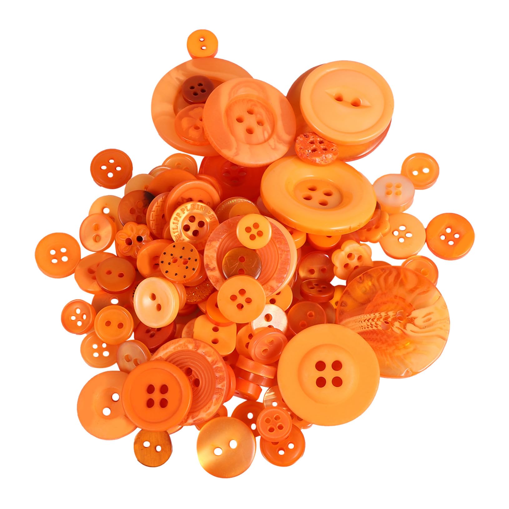 Tofficu 10borse Sacchetti Di Bottoni Resina Colorata Da Materiale Per Creazioni Artistiche e Cucito Totale Arancione