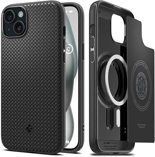 Spigen Mag Armor MagFit Designed for iPhone 15 Case, for iPhone 14 Case (2023) [Military-Grade Protection] Compatible with MagSafe - Matte Black