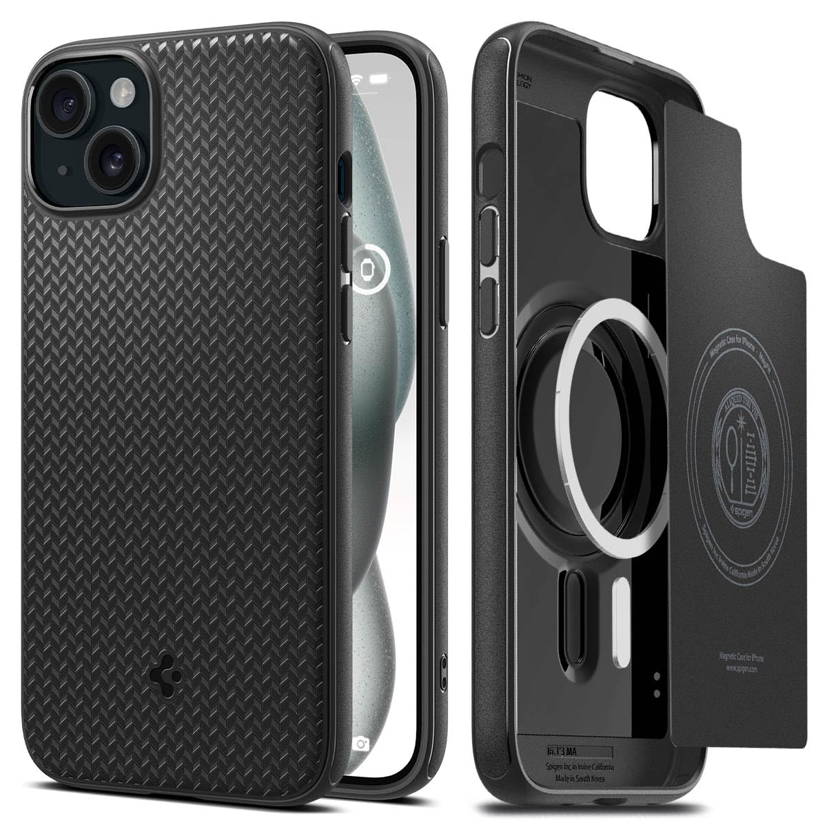 Spigen Mag Armor MagFit Back Cover Case Compatible with iPhone 15/14/13 (TPU + Poly Carbonate | Matte Black) Spigen Mag Armor MagFit Back Cover Case Compatible with iPhone 15/14/13 (TPU + Poly Carbonate | Matte Black)