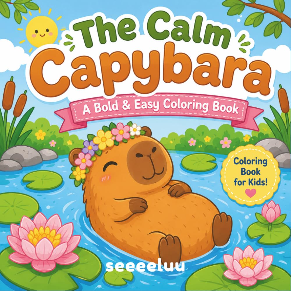 The Calm Capybara: A Bold & Easy Coloring Book Featuring 55 Chunky, Chill Capybaras, With a Fun Capybara Fact on Every Page (Bold & Easy Coloring Collection)