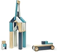 Vista 8 de Juego de bloques de la marca Tegu, magnéticos, de madera, 42 piezas, juegos de 42 piezas, blues